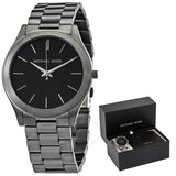 Buy Shop Michael Kors Slim Runway Quartz Black Dial Grey Steel Strap Watch For Men - MK1044 USA Online