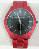 Buy Shop Michael Kors Slim Runway Quartz Black Dial Red Steel Strap Watch for Men - MK8712 USA Online