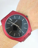 Buy Shop Michael Kors Slim Runway Quartz Black Dial Red Steel Strap Watch for Men - MK8712 USA Online