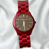 Buy Shop Michael Kors Slim Runway Quartz Black Dial Red Steel Strap Watch for Men - MK8712 USA Online