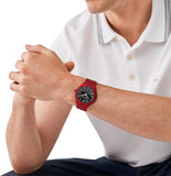 Buy Shop Michael Kors Slim Runway Quartz Black Dial Red Steel Strap Watch for Men - MK8712 USA Online