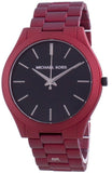 Buy Shop Michael Kors Slim Runway Quartz Black Dial Red Steel Strap Watch for Men - MK8712 USA Online