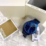 Buy Shop Michael Kors Slim Runway Quartz Blue Dial Blue Steel Strap Watch For Women - MK4503 USA Online