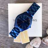 Buy Shop Michael Kors Slim Runway Quartz Blue Dial Blue Steel Strap Watch For Women - MK4503 USA Online