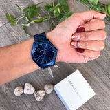 Buy Shop Michael Kors Slim Runway Quartz Blue Dial Blue Steel Strap Watch For Women - MK4503 USA Online