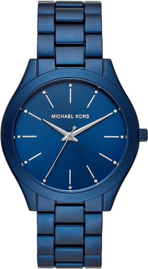 Buy Shop Michael Kors Slim Runway Quartz Blue Dial Blue Steel Strap Watch For Women - MK4503 USA Online