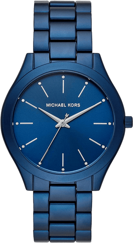 Buy Shop Michael Kors Slim Runway Quartz Blue Dial Blue Steel Strap Watch For Women - MK4503 USA Online