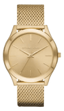 Buy Shop Michael Kors Slim Runway Quartz Gold Dial Gold Mesh Bracelet Watch For Women - MK8625 USA Online