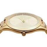 Buy Shop Michael Kors Slim Runway Quartz Gold Dial Gold Steel Strap Watch For Women - MK4501 USA Online