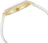 Buy Shop Michael Kors Slim Runway Quartz Gold Dial White Leather Strap Watch For Women - MK2389 USA Online