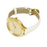 Buy Shop Michael Kors Slim Runway Quartz Gold Dial White Leather Strap Watch For Women - MK2389 USA Online