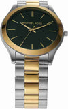 Buy Shop Michael Kors Slim Runway Quartz Green Dial Two Tone Steel Strap Watch for Women - MK9149 USA Online