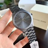 Buy Shop Michael Kors Slim Runway Quartz Grey Dial Grey Steel Strap Watch For Women - MK4506 USA Online