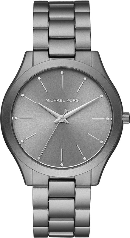 Buy Shop Michael Kors Slim Runway Quartz Grey Dial Grey Steel Strap Watch For Women - MK4506 USA Online