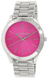 Buy Shop Michael Kors Slim Runway Quartz Pink Dial Silver Steel Strap Watch For Women - MK3291 USA Online