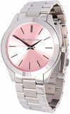 Buy Shop Michael Kors Slim Runway Quartz Pink Dial Silver Steel Strap Watch For Women - MK3380 USA Online