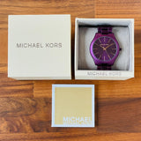 Buy Shop Michael Kors Slim Runway Quartz Purple Dial Purple Steel Strap Watch For Women - MK4507 USA Online