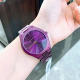 Buy Shop Michael Kors Slim Runway Quartz Purple Dial Purple Steel Strap Watch For Women - MK4507 USA Online