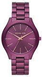 Buy Shop Michael Kors Slim Runway Quartz Purple Dial Purple Steel Strap Watch For Women - MK4507 USA Online