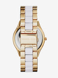 Buy Shop Michael Kors Slim Runway Quartz White Dial Two Tone Steel Strap Watch For Women - MK4295 USA Online
