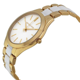 Buy Shop Michael Kors Slim Runway Quartz White Dial Two Tone Steel Strap Watch For Women - MK4295 USA Online