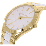 Buy Shop Michael Kors Slim Runway Quartz White Dial Two Tone Steel Strap Watch For Women - MK4295 USA Online