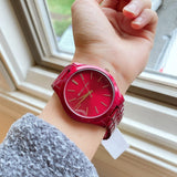 Buy Shop Michael Kors Slim Runway Red Dial Red Steel Strap Watch For Women - MK3895 USA Online