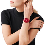 Buy Shop Michael Kors Slim Runway Red Dial Red Steel Strap Watch For Women - MK3895 USA Online