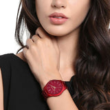 Buy Shop Michael Kors Slim Runway Red Dial Red Steel Strap Watch For Women - MK3895 USA Online