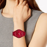 Buy Shop Michael Kors Slim Runway Red Dial Red Steel Strap Watch For Women - MK3895 USA Online