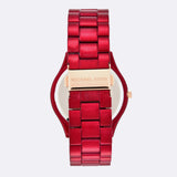 Buy Shop Michael Kors Slim Runway Red Dial Red Steel Strap Watch For Women - MK3895 USA Online