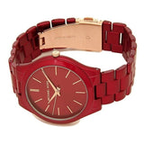 Buy Shop Michael Kors Slim Runway Red Dial Red Steel Strap Watch For Women - MK3895 USA Online