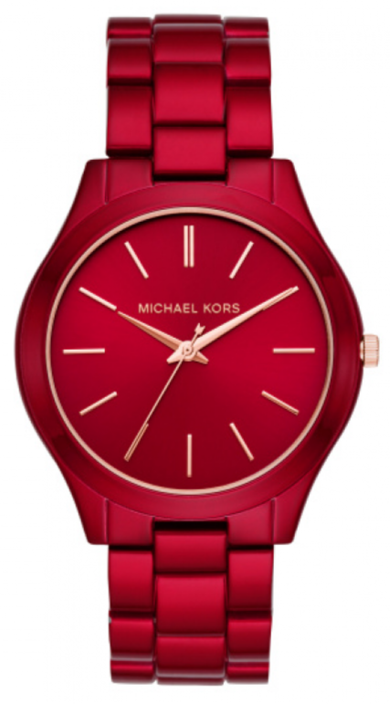 Buy Shop Michael Kors Slim Runway Red Dial Red Steel Strap Watch For Women - MK3895 USA Online