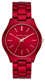 Buy Shop Michael Kors Slim Runway Red Dial Red Steel Strap Watch For Women - MK3895 USA Online