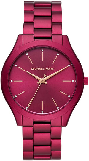 Buy Shop Michael Kors Slim Runway Red Dial Red Steel Strap Watch For Women - MK4505 USA Online