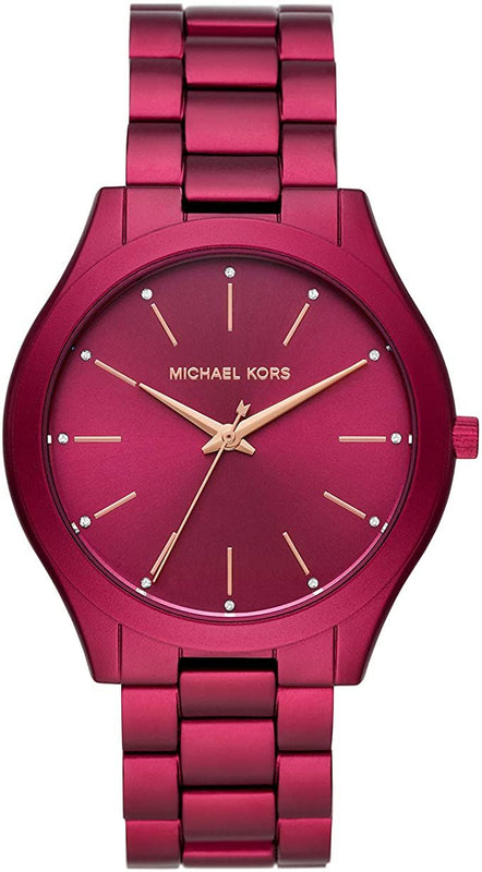 Buy Shop Michael Kors Slim Runway Red Dial Red Steel Strap Watch For Women - MK4505 USA Online