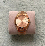 Buy Shop Michael Kors Slim Runway Rose Gold Dial Rose Gold Steel Strap Watch for Women - MK3197 USA Online