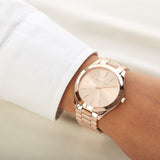 Buy Shop Michael Kors Slim Runway Rose Gold Dial Rose Gold Steel Strap Watch for Women - MK3197 USA Online