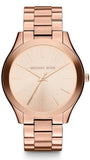 Buy Shop Michael Kors Slim Runway Rose Gold Dial Rose Gold Steel Strap Watch for Women - MK3197 USA Online
