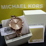 Buy Shop Michael Kors Slim Runway Rose Gold Dial Rose Gold Steel Strap Watch for Women - MK3223 USA Online