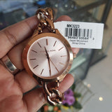 Buy Shop Michael Kors Slim Runway Rose Gold Dial Rose Gold Steel Strap Watch for Women - MK3223 USA Online