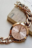 Buy Shop Michael Kors Slim Runway Rose Gold Dial Rose Gold Steel Strap Watch for Women - MK3223 USA Online