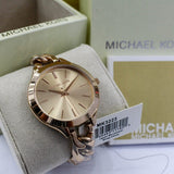 Buy Shop Michael Kors Slim Runway Rose Gold Dial Rose Gold Steel Strap Watch for Women - MK3223 USA Online