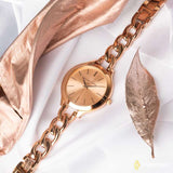 Buy Shop Michael Kors Slim Runway Rose Gold Dial Rose Gold Steel Strap Watch for Women - MK3223 USA Online