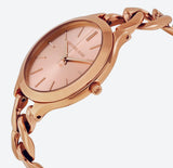 Buy Shop Michael Kors Slim Runway Rose Gold Dial Rose Gold Steel Strap Watch for Women - MK3223 USA Online