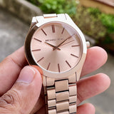 Buy Shop Michael Kors Slim Runway Rose Gold Dial Rose Gold Steel Strap Watch for Women - MK3513 USA Online