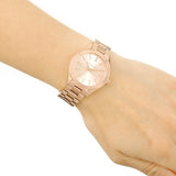 Buy Shop Michael Kors Slim Runway Rose Gold Dial Rose Gold Steel Strap Watch for Women - MK3513 USA Online