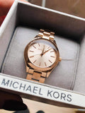 Buy Shop Michael Kors Slim Runway Rose Gold Dial Rose Gold Steel Strap Watch for Women - MK3513 USA Online