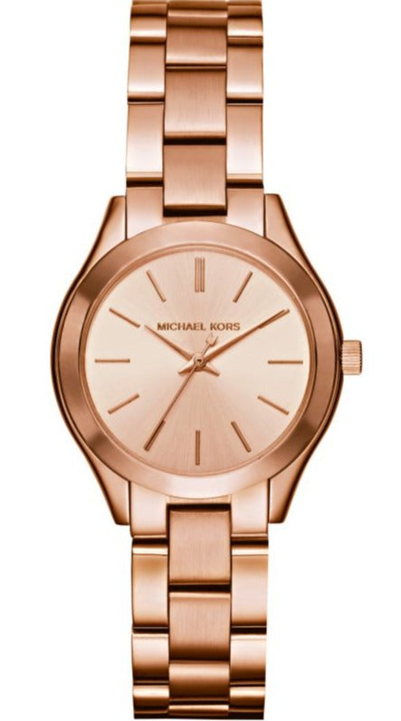 Buy Shop Michael Kors Slim Runway Rose Gold Dial Rose Gold Steel Strap Watch for Women - MK3513 USA Online