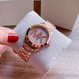 Buy Shop Michael Kors Slim Runway Rose Gold Dial Rose Gold Steel Strap Watch for Women - MK3549 USA Online